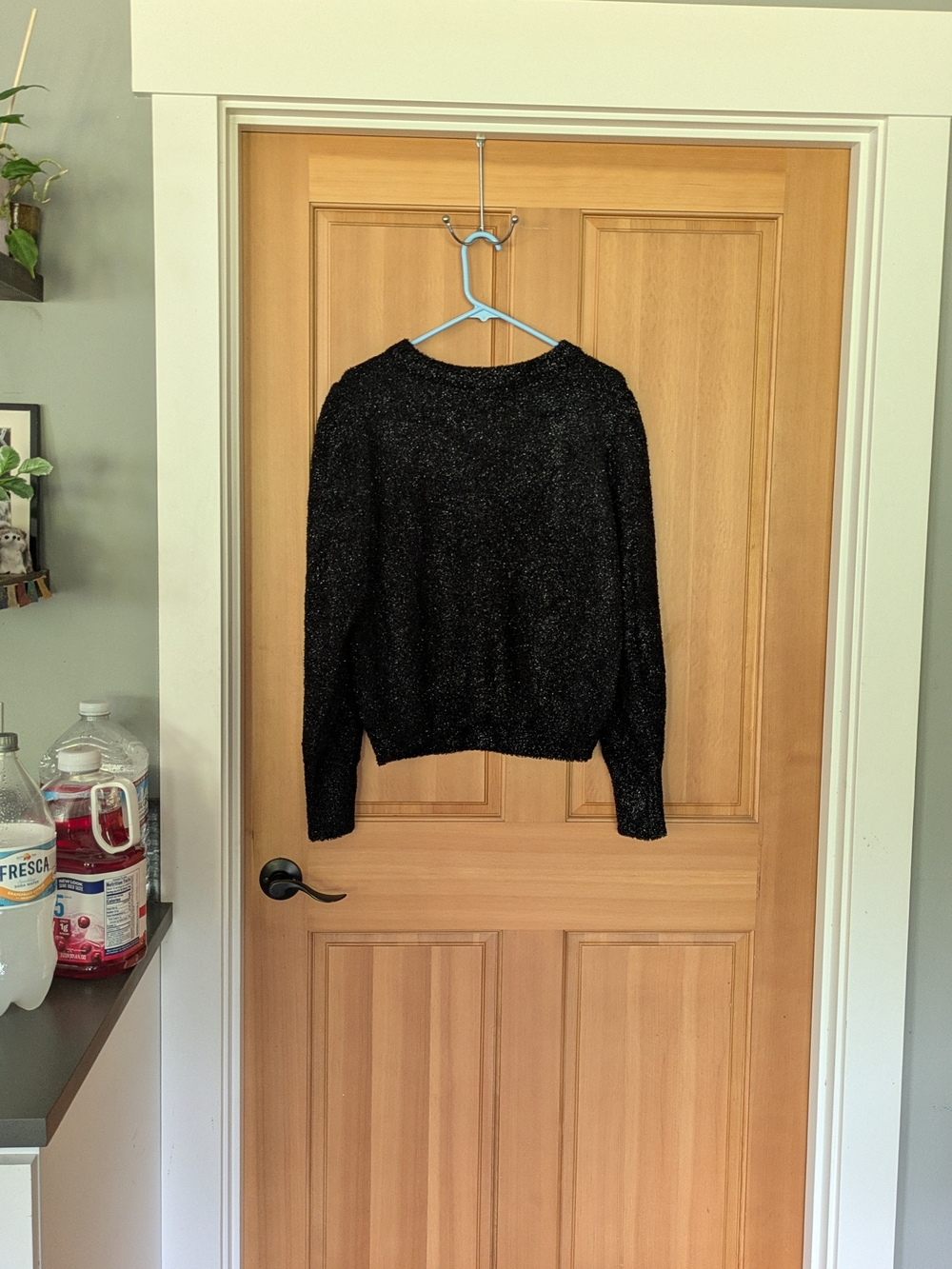 Mango Black Metallic Crewneck Sweater